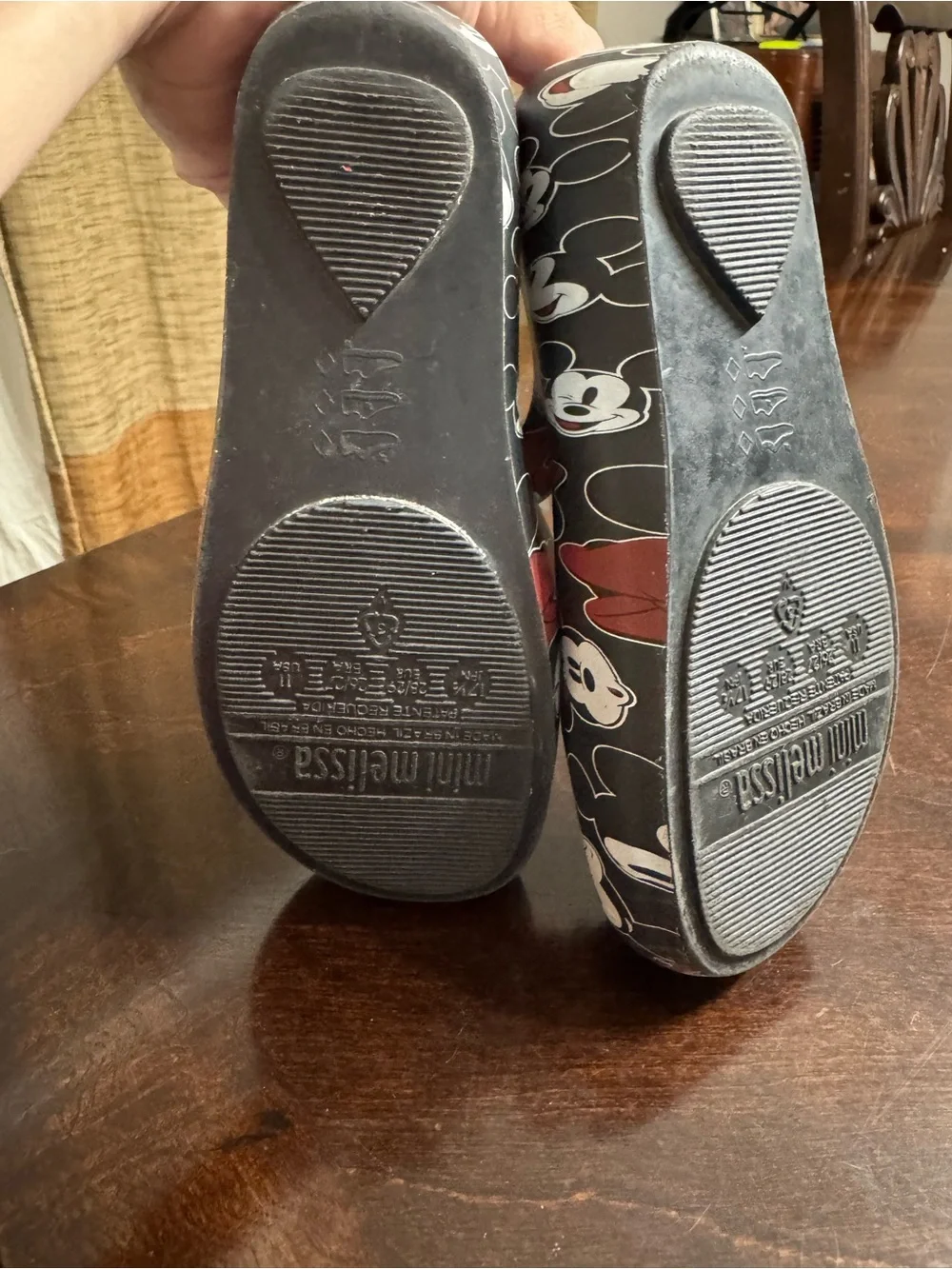 Mini Melissa Black Minnie & Mickey Mary Jane Shoes